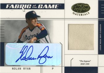 2003 Leaf Certified Materials Fabric of the Game Autographs #116IN Nolan Ryan Astros IN/5