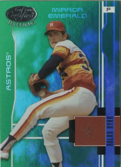 2003 Leaf Certified Materials Mirror Emerald #72 Nolan Ryan Astros