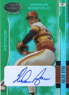 2003 Leaf Certified Materials Mirror Emerald Autographs #72 Nolan Ryan Astros