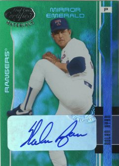 2003 Leaf Certified Materials Mirror Emerald Autographs #191 Nolan Ryan Rgr