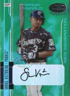 2003 Leaf Certified Materials Mirror Emerald Autographs #246 Shane Victorino NG