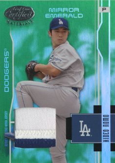2003 Leaf Certified Materials Mirror Emerald Materials #86 Hideo Nomo Jsy