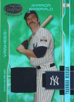 2003 Leaf Certified Materials Mirror Emerald Materials #205 Thurman Munson RET Jsy