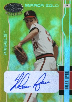 2003 Leaf Certified Materials Mirror Gold Autographs #4 Nolan Ryan Angels/5