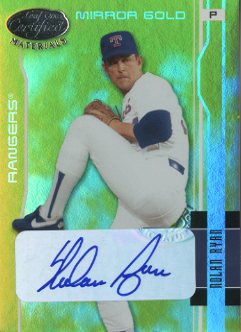 2003 Leaf Certified Materials Mirror Gold Autographs #191 Nolan Ryan Rgr/25