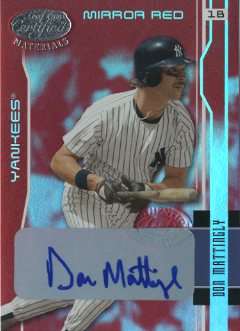 2003 Leaf Certified Materials Mirror Red Autographs #119 Don Mattingly/5