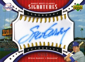 2007 Sweet Spot Classic Signatures Gold Stitch Blue Ink #SG Steve Garvey/50