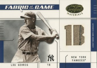 2003 Leaf Certified Materials Fabric of the Game #14PS Lou Gehrig PS/10