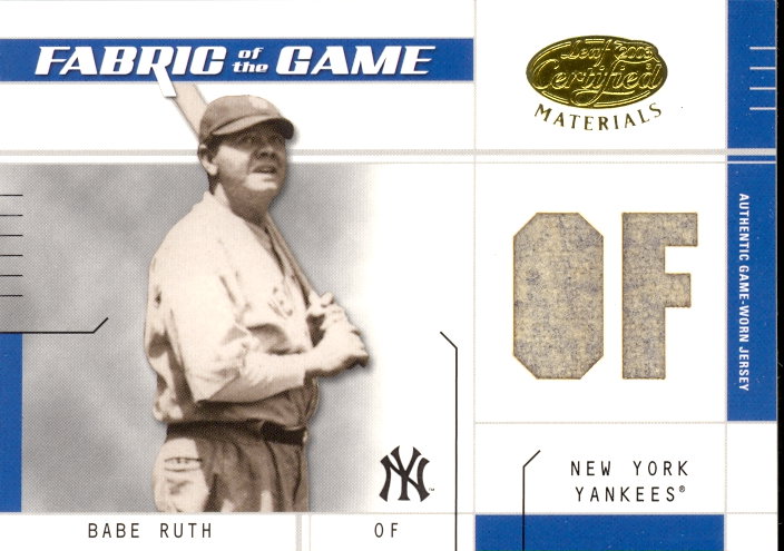 2003 Leaf Certified Materials Fabric of the Game #15PS Babe Ruth PS/10