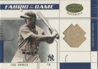 2003 Leaf Certified Materials Fabric of the Game #20BA Lou Gehrig Pants BA/10