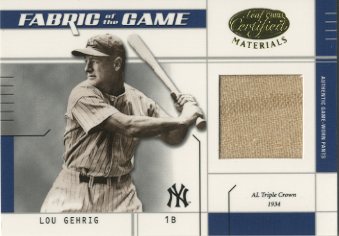 2003 Leaf Certified Materials Fabric of the Game #20IN Lou Gehrig Pants IN/10