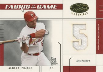 2003 Leaf Certified Materials Fabric of the Game #28JN Albert Pujols JN/5