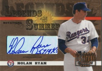2003 Donruss Signature Legends of Summer Autographs Notations #31 Nolan Ryan Rgr 5714 SO/25