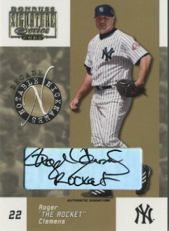 2003 Donruss Signature Notable Nicknames Autographs Decade #16 Roger Clemens
