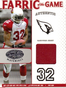 2007 Leaf Certified Materials Fabric of the Game #34 Edgerrin James