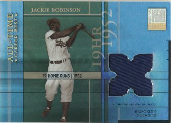 2003 Donruss Elite All-Time Career Best Materials Parallel #3 Jackie Robinson Jkt/19