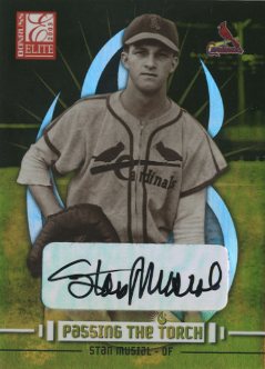 2003 Donruss Elite Passing the Torch Autographs #11 Stan Musial/Jim Edmonds