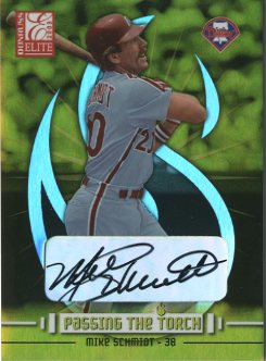 2003 Donruss Elite Passing the Torch Autographs #15 Mike Schmidt/Pat Burrell