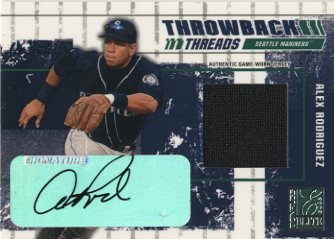 2003 Donruss Elite Throwback Threads Autographs #10 Alex Rodriguez M's/5