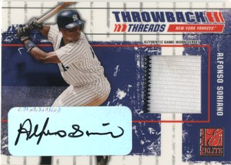 2003 Donruss Elite Throwback Threads Autographs #12 Alfonso Soriano/5