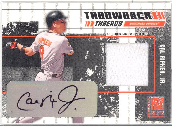 2003 Donruss Elite Throwback Threads Autographs #86 Cal Ripken/15