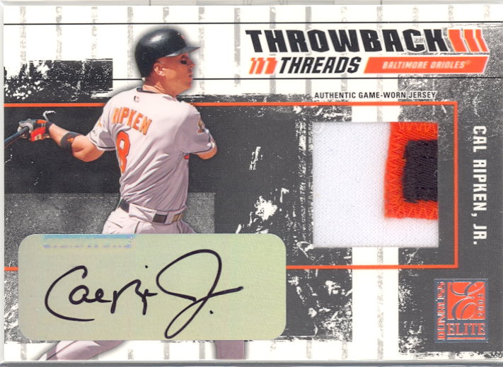 2003 Donruss Elite Throwback Threads Autographs #86 Cal Ripken/15