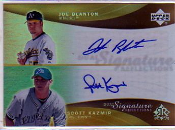 2005 Reflections Dual Signatures #JBSK Joe Blanton/Scott Kazmir T3