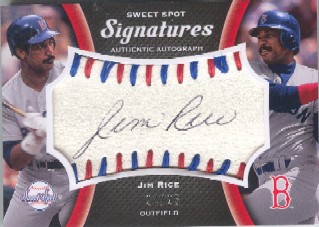2008 Sweet Spot Signatures Red-Blue Stitch Black Ink #JR Jim Rice/25