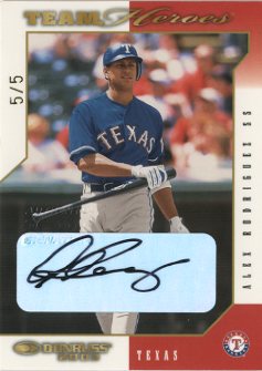 2003 Donruss Team Heroes Autographs #508 Alex Rodriguez Rangers/5