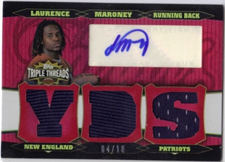 2006 Topps Triple Threads Autographed Relic Red #60 Laurence Maroney