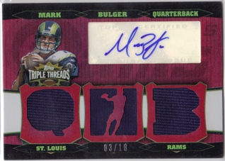 2006 Topps Triple Threads Autographed Relic Red #86 Marc Bulger