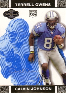 2007 Topps Co-Signers Changing Faces Gold Blue #86B Calvin Johnson/Terrell Owens