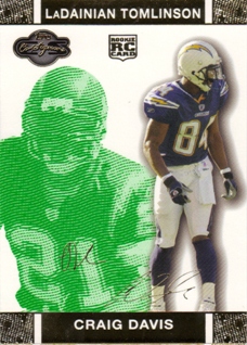 2007 Topps Co-Signers Changing Faces Gold Green #79B Craig Buster Davis/LaDainian Tomlinson
