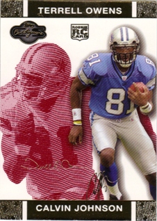 2007 Topps Co-Signers Changing Faces Gold Red #86B Calvin Johnson/Terrell Owens