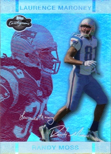 2007 Topps Co-Signers Changing Faces Holosilver Red #30A Randy Moss/Laurence Maroney