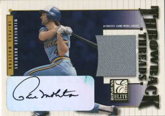 2002 Donruss Elite Throwback Threads Autographs #31 Paul Molitor/15