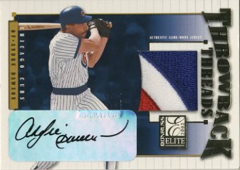 2002 Donruss Elite Throwback Threads Autographs #34 Andre Dawson/15
