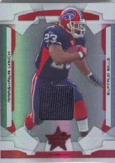 2008 Leaf Rookies and Stars Longevity Materials Ruby #11 Marshawn Lynch/350