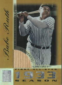 2003 Topps Tribute Perennial All-Star Relics Gold #BR Babe Ruth Bat