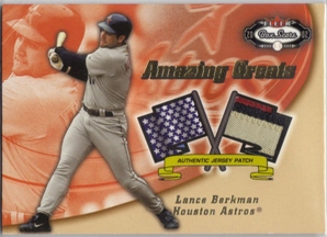 2002 Fleer Box Score Amazing Greats Patch #1 Lance Berkman