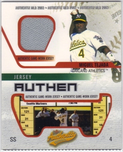 2003 Fleer Authentix Game Jersey #MT Miguel Tejada