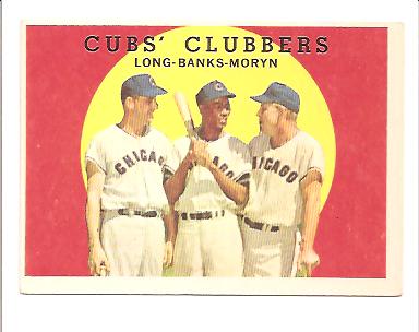1959 Topps #147 Cubs Clubbers/Dale Long/Ernie Banks/Walt Moryn