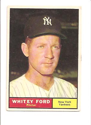1961 Topps #160 Whitey Ford UER/Incorrectly listed/as 5'0 tall