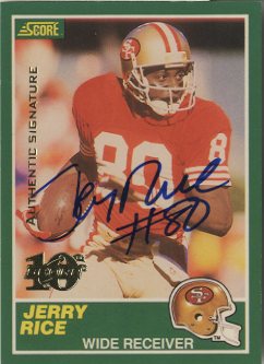 1999 Score 10th Anniversary Reprints Autographs #13 Jerry Rice front image
