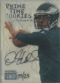 1999 SkyBox Premium Prime Time Rookies Autographs #10PR Donovan McNabb