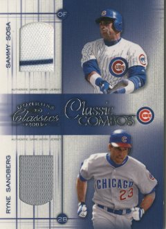 2003 Donruss Classics Classic Combos #6 Ryne Sandberg Jsy/Sammy Sosa Jsy/25
