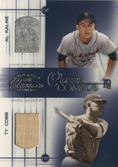 2003 Donruss Classics Classic Combos #11 Al Kaline Jsy/Ty Cobb Bat/25