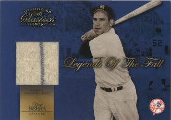 2003 Donruss Classics Legends of the Fall Fabrics #5 Yogi Berra/15