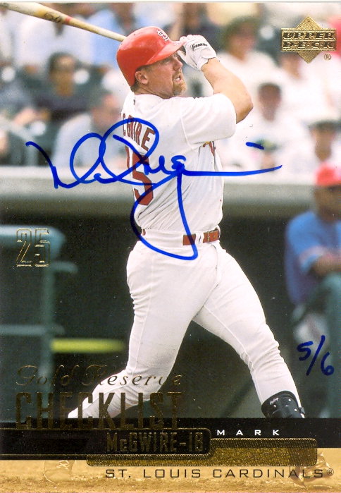 2002 Upper Deck 40-Man Mark McGwire Autograph Buybacks #36 Mark McGwire 00 GR CL/6