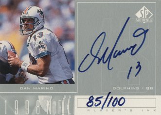 1998 SP Authentic Player's Ink Silver #DM Dan Marino